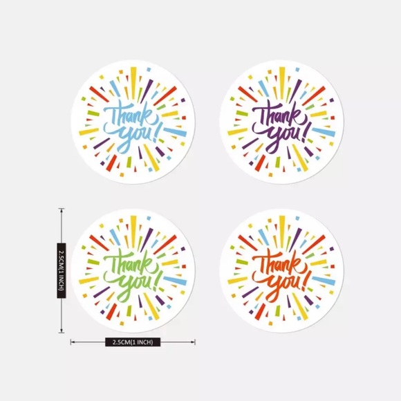 ๐๐ Colorful Fireworks Thank You Stickers - Picture 2 of 4